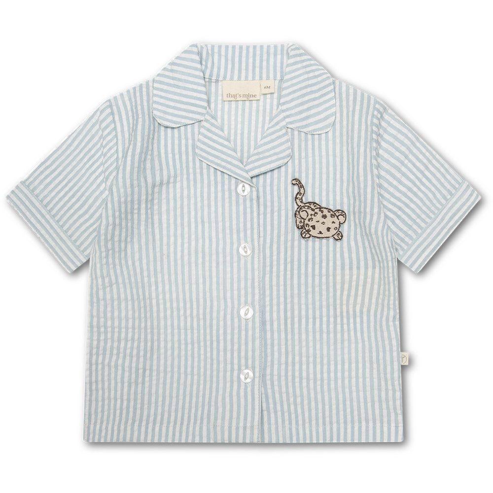 That's Mine Ino skjorte - Blue stripe - 100% Organic cotton Buy Overdele||Skjorter||personale||SS25 here.