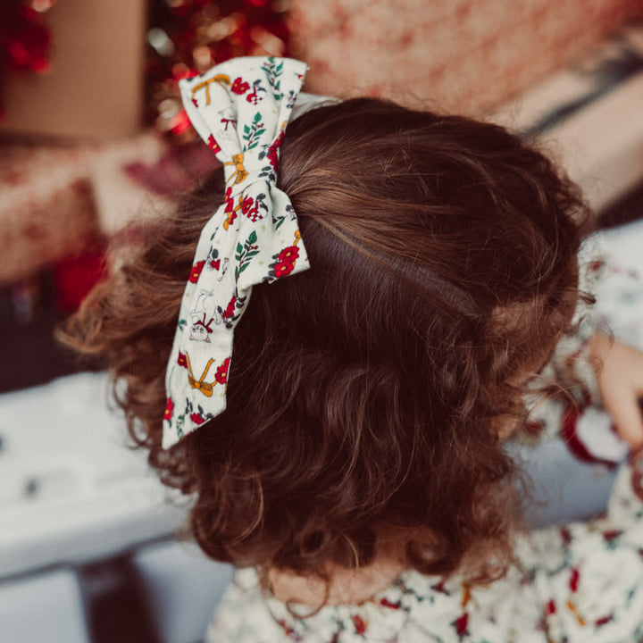 Tori hair bow clips - 2 pack - Rouge boucle