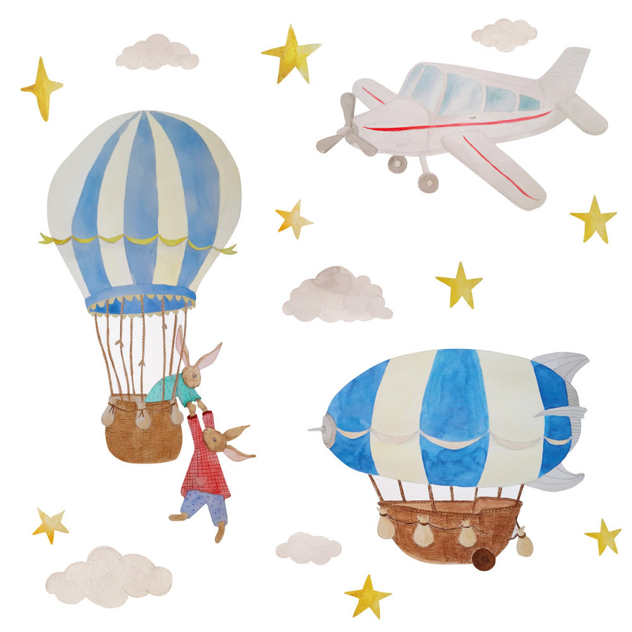 That's Mine Wallsticker flying adventures - Multi - 100% Textile foil Buy Bolig & udstyr||Børneværelset||Wallstickers||personale||NOOS here.
