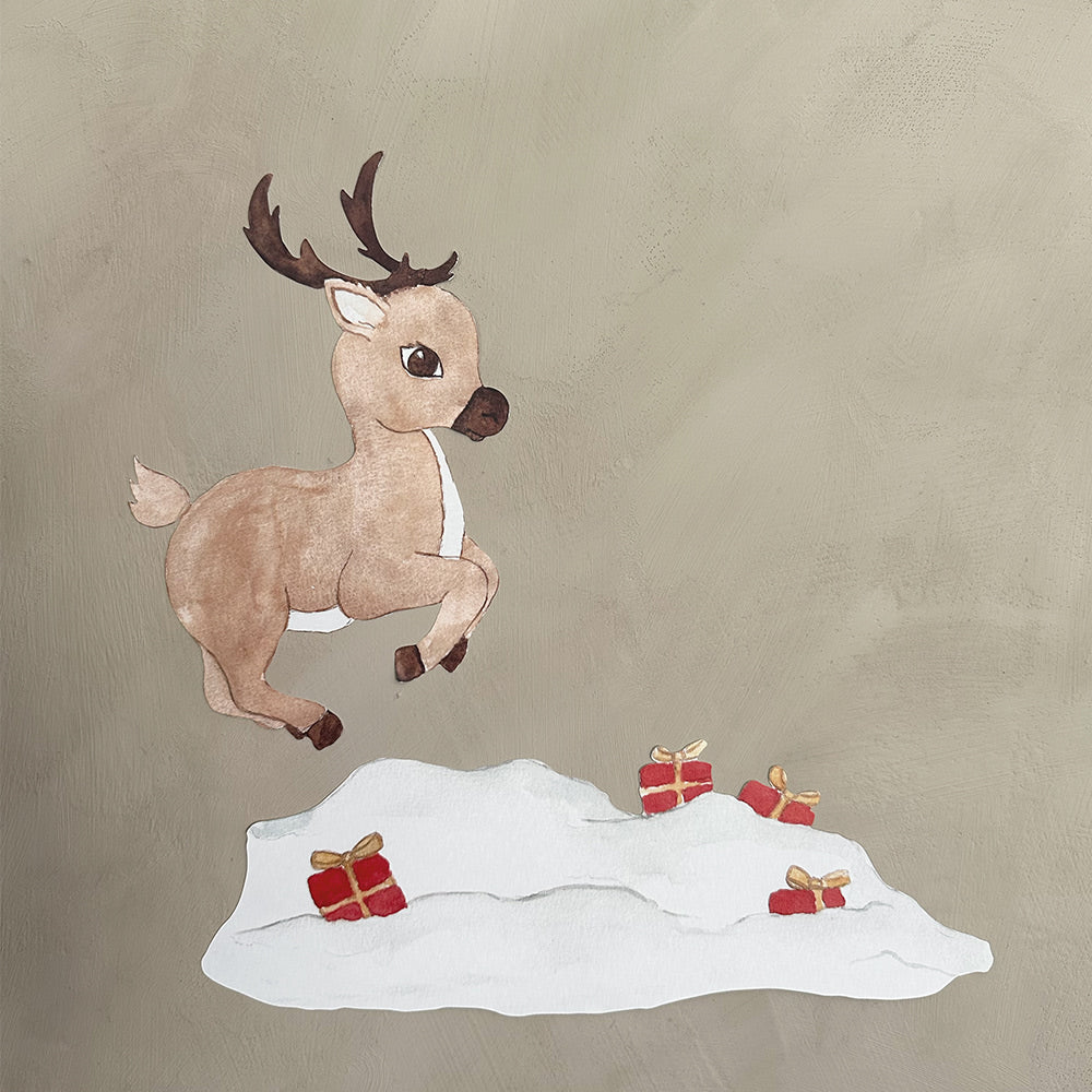 Wallsticker Rudolph and gifts - Multi