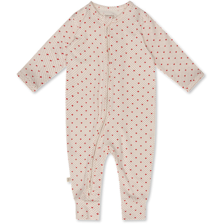 That's Mine Elliotte onesie - Lots of love red - 48% Organic cotton / 47% Modal / 5% Elastane Buy Tøj||Skjorter & toppe||Onesies||personale||Basics til de små||Lots of love here.